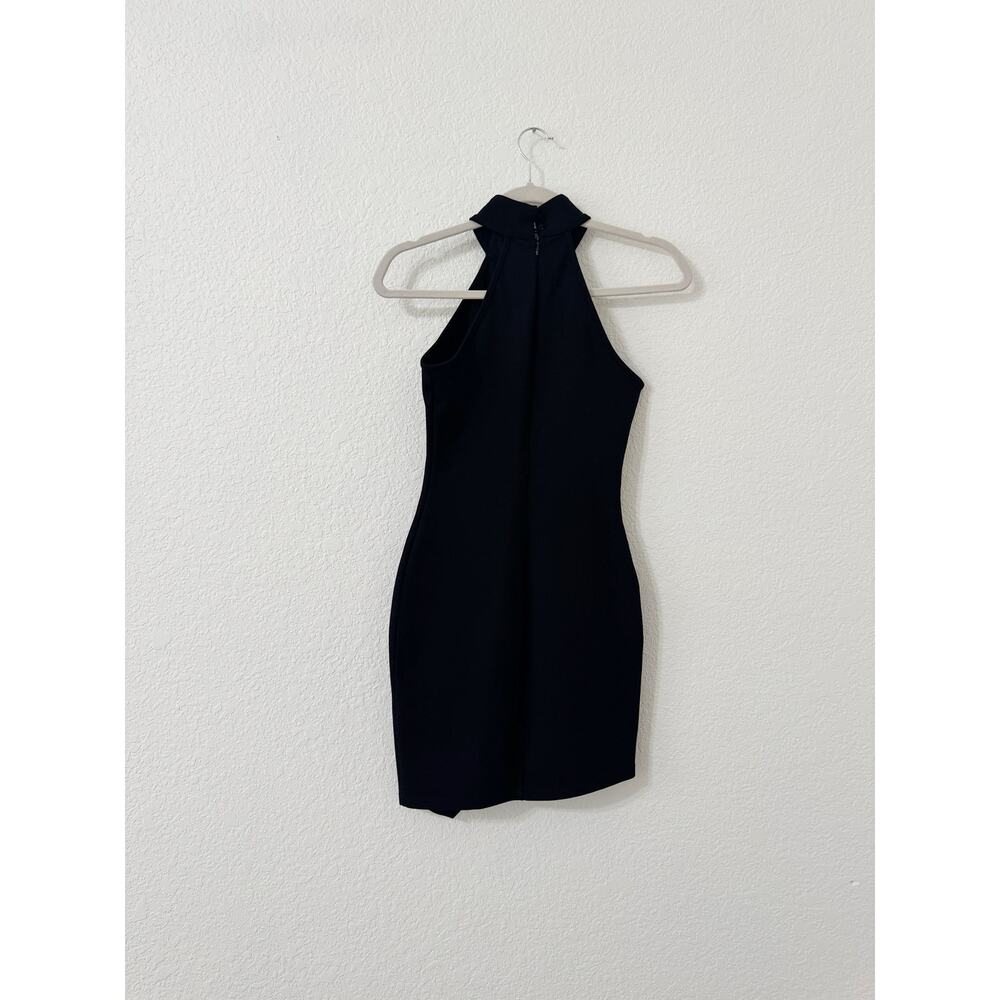 superdown x REVOLVE Tegan Wrap Asymmetrical Halter Mini Dress Black Size XS - Picture 3 of 5